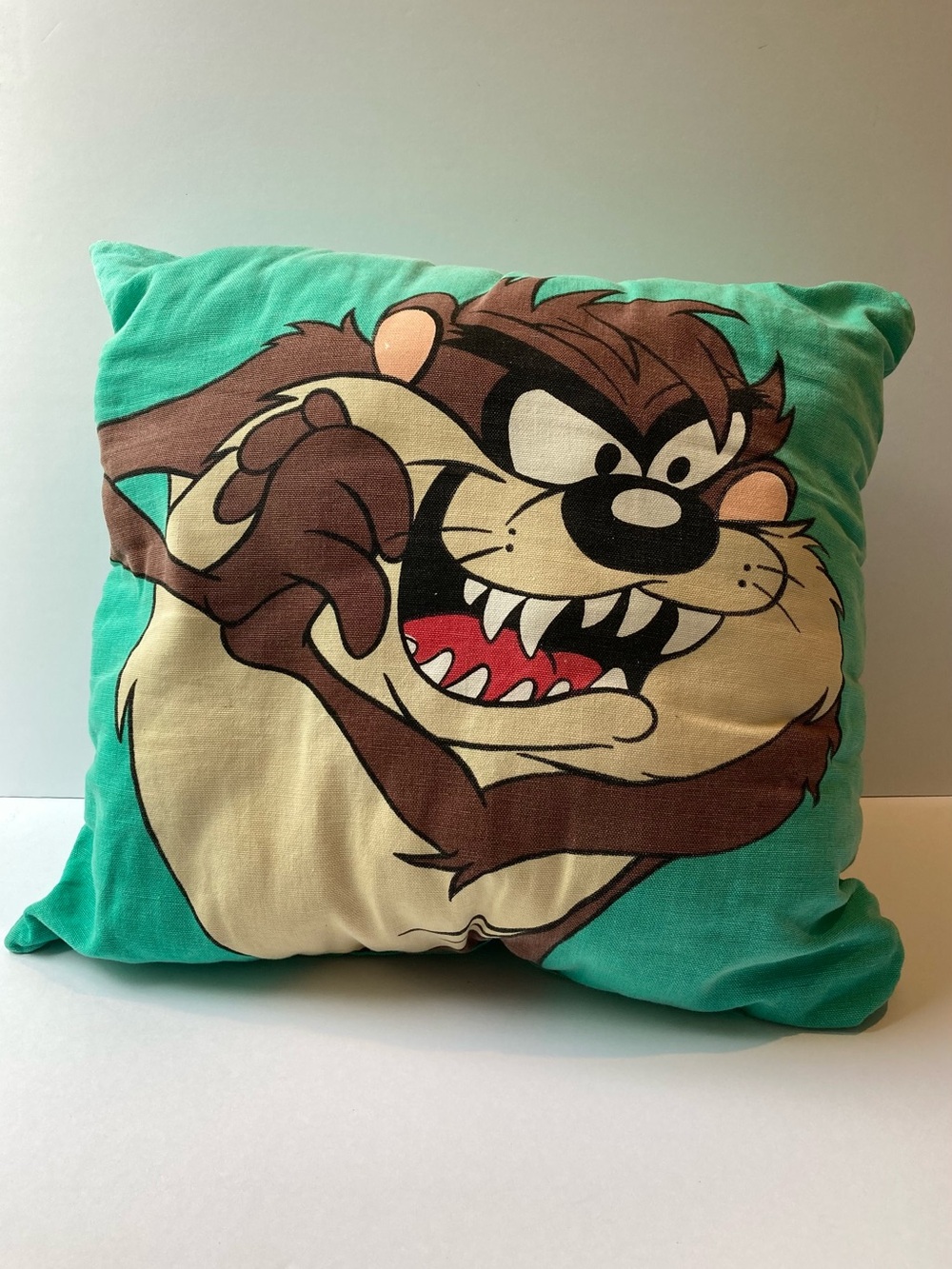 VTG Looney Tunes Taz Throw Pillow Double Sided 90s Tasmanian Devil Warner Bros